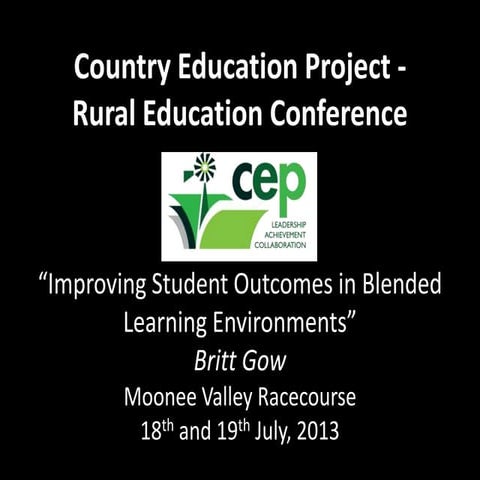 CEP Rural Education Conference - Effective Online Learning