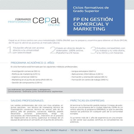 Gestión Comercial y Marketing - CEPAL FP ONLINE