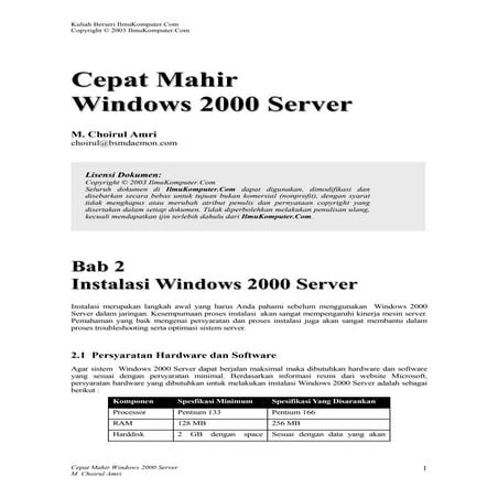 Cepat mahir windows 2000 server