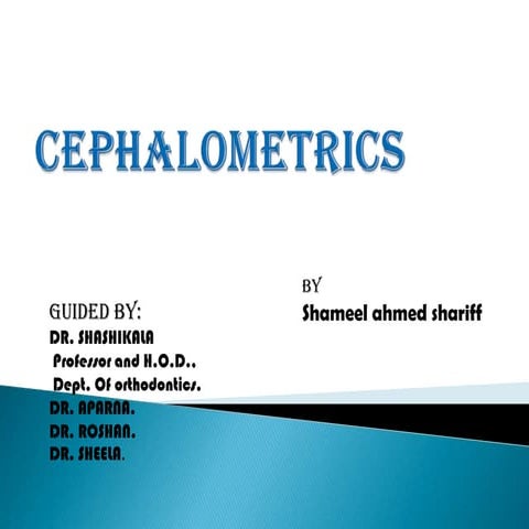 Cephalometrics, diagnostic tool