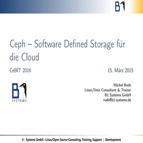 Ceph - Software Defined Storage für die Cloud | PDF