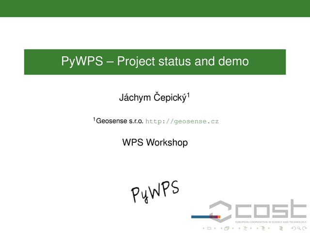 PyWPS at COST WPS Workshop