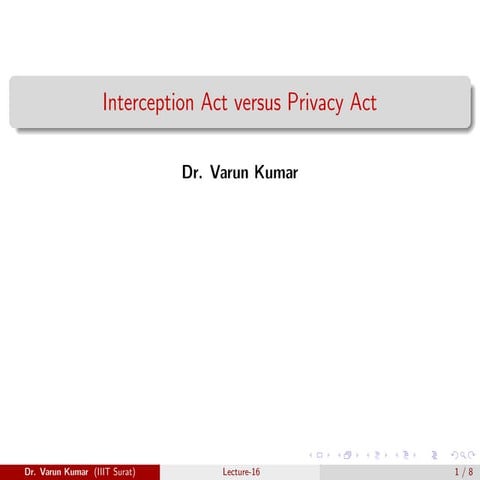 Interception Act vs Privacy Act