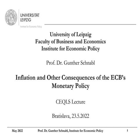 Karl-Friedrich Israel: The Effects of Monetary Policy on Inequality | PPTX