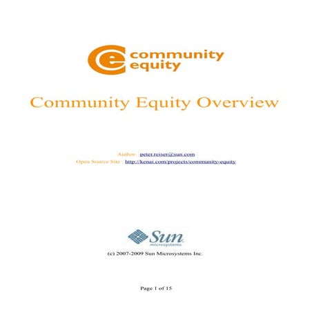 Community Equity Overview