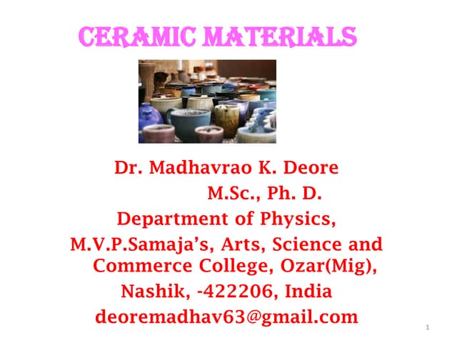 Ceramic materials 1 | PDF