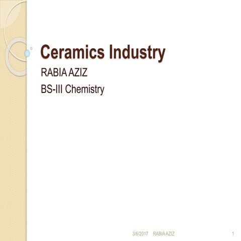 Ceramics industry