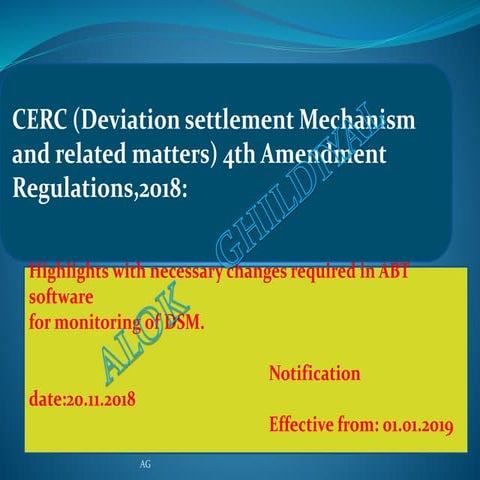Cerc Deviation Settlement Mechanism ( DSM ) 4th ammendment Summary wef 01/01/...