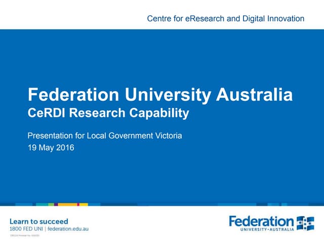 CeRDI Research - Presentation for Local Government Victoria
