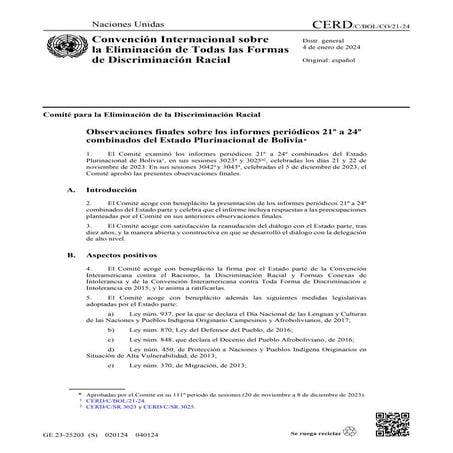 Observaciones finales sobre los informes periódicos 21º a 24º combinados del ...