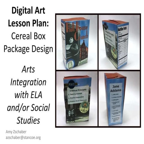 Digital Art Lesson Plan: Cereal Box Package Design Arts Integration with E...