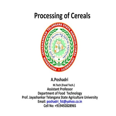 Cereals & Millet Processing 