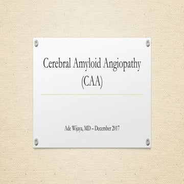 Cerebral Amyloid Angiopathy 