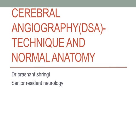 Cerebral angiography technique