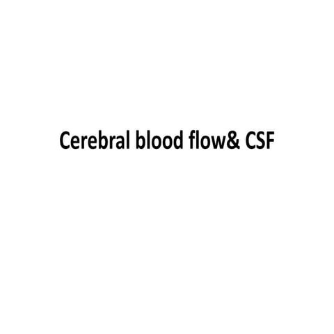 Cerebral blood flow