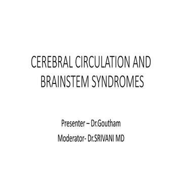 Cerebral circulation and brain stem syndromes