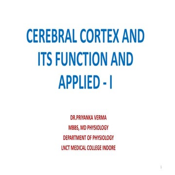CEREBRAL CORTEX PHYSIOLOGY FUNCTIONS AND LESIONS Biology Diagrams