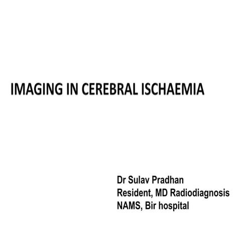 Imaging in cerebral ischemia