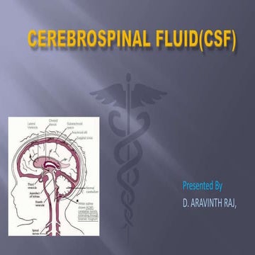  Cerebrospinal fluid (csf) D. ARAVINTH RAJ.
