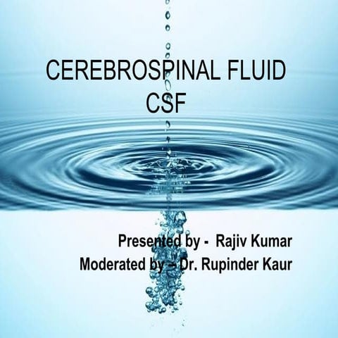 Cerebrospinalfluid RAJIV BOORA