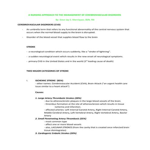 Cerebrovascular Disorders