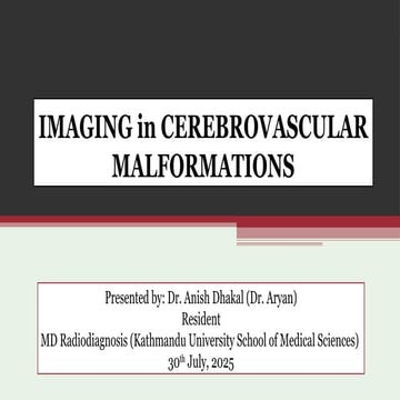 Imaging in Cerebrovascular Malformations