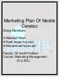 marketing plan of nestle cerelac