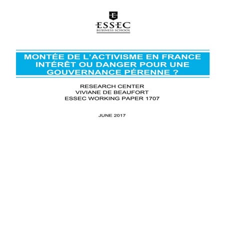 DR CERESSEC Y a t-il une montée de l'A ctivisme en France ? Travaux CEDE-@ESS...