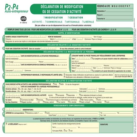 Cerfa 13905 modification_cessation