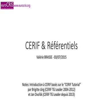Cerif & référentiels