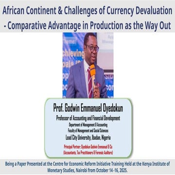 CERI II African Continent and Challenges of Currency Devaluation- Prof Oyedok...