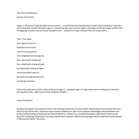 Cerita kedayan | DOCX