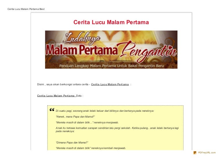 Cerita Malam Jumaat Cerita Lucu Malam Pertama 