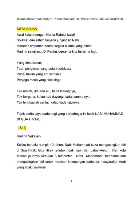 Cerita kebijaksanaan hud hud(mtq 2013)