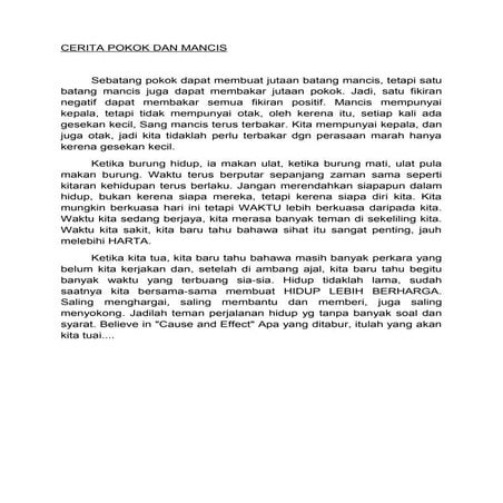 Cerita pokok dan mancis