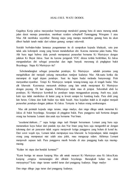Cerita rakyat watu dodol Cerita rakyat watu dodol