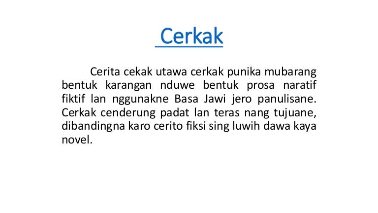 Cerkak Bhs Jawa