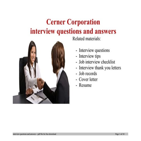 Cerner corporation interview questions and answers