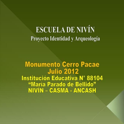ESCUELA DE NIVÍN: Proyecto Identidad y Arqueología - Monumento Cerro Pacae Ju...