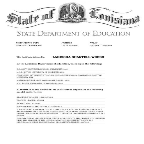 Louisiana Department Of Education