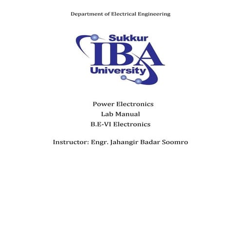 Power Electronics Lab Manual Spring 2017