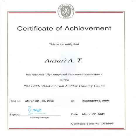 Cert 14001