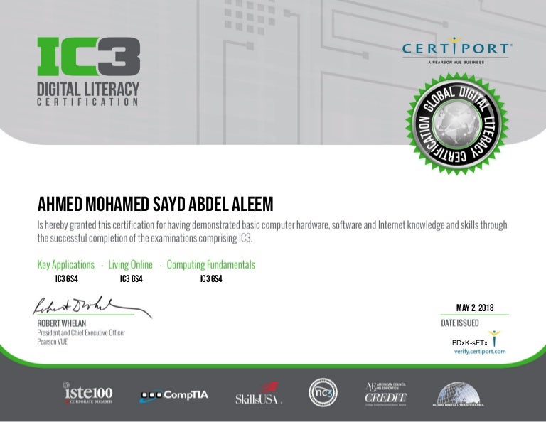 IC3 Digital Literacy Certification