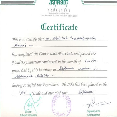 Advanced Diploma in AutoCAD