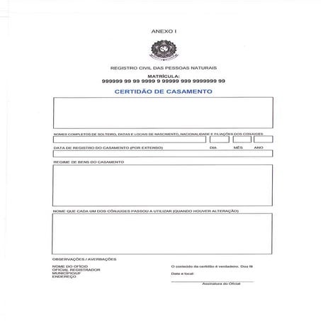 Novos modelos de certidão | PDF