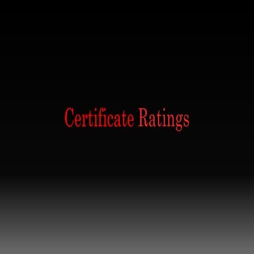 Certifiacte ratings