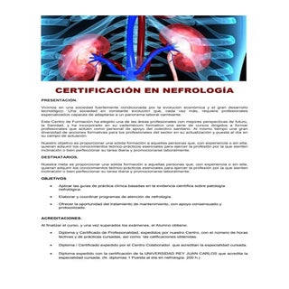 Certificación en nefrología