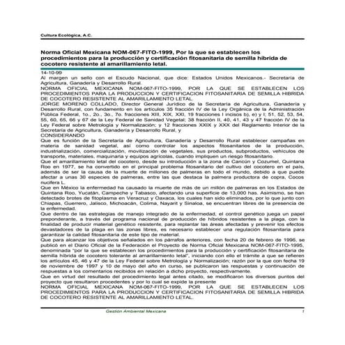 Certificacion de semillas