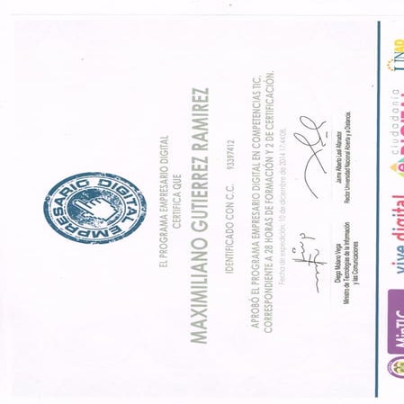Certificacion empresario digital