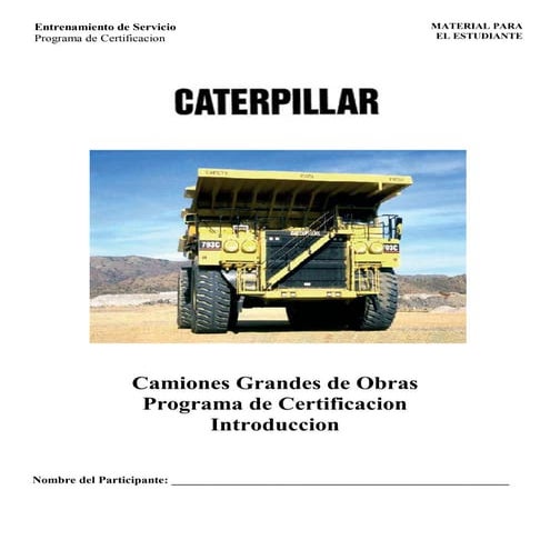Certificacion en español camion793 c